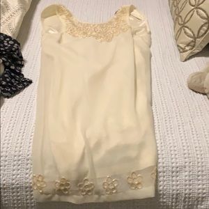 Beaded cream shift dress barely worn